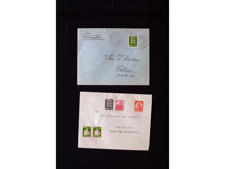 1919/40, interesting group of more than 25 cards with mostly special cancellations including "TARTU ÜLIKOOL 1632-1932", fine