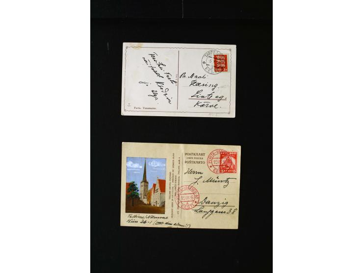 1919/40, interesting group of more than 25 cards with mostly special cancellations including "TARTU ÜLIKOOL 1632-1932", fine