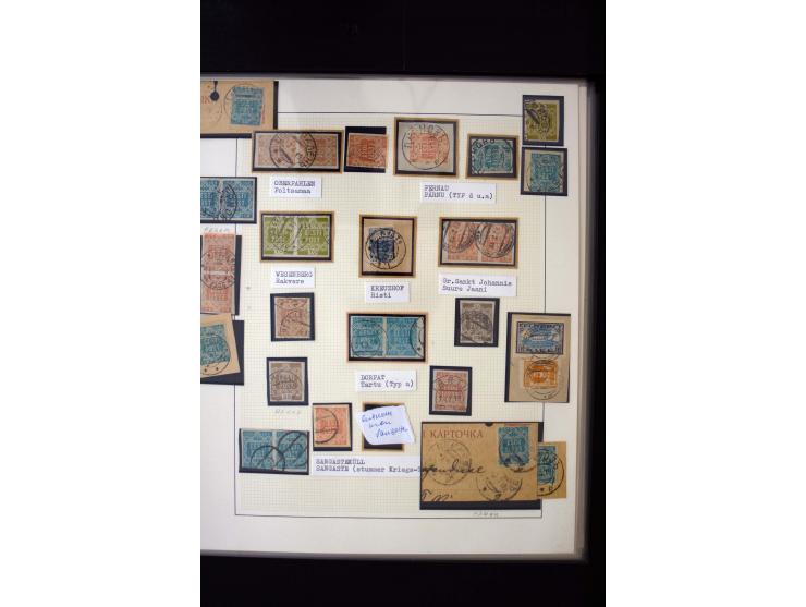 PROVISIONAL CANCELLATIONS: ALATSKIWI - TORI, very interesting collection with more than 230 stamps and pieces and 15 cards an