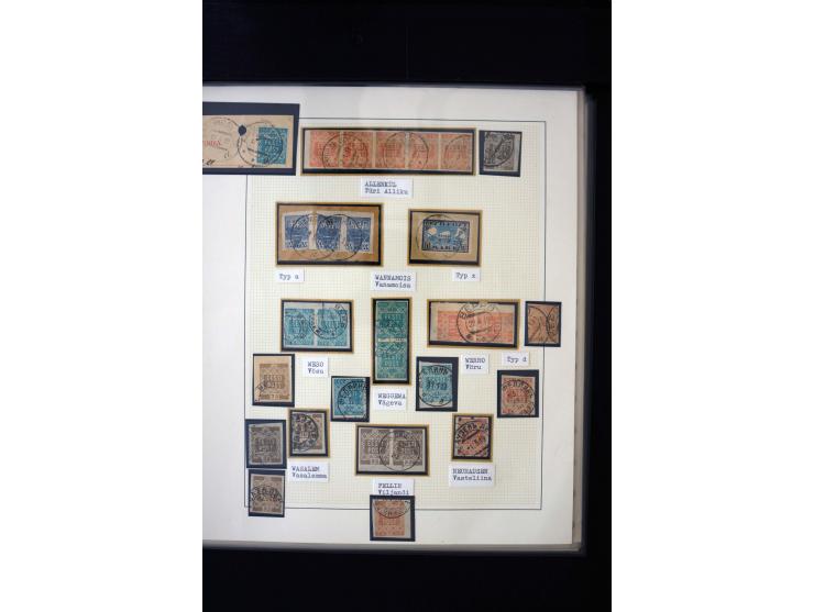 PROVISIONAL CANCELLATIONS: ALATSKIWI - TORI, very interesting collection with more than 230 stamps and pieces and 15 cards an