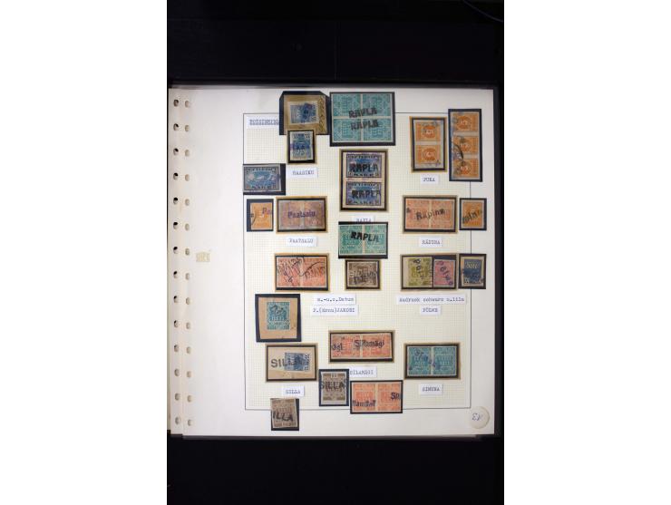 PROVISIONAL CANCELLATIONS: ALATSKIWI - TORI, very interesting collection with more than 230 stamps and pieces and 15 cards an