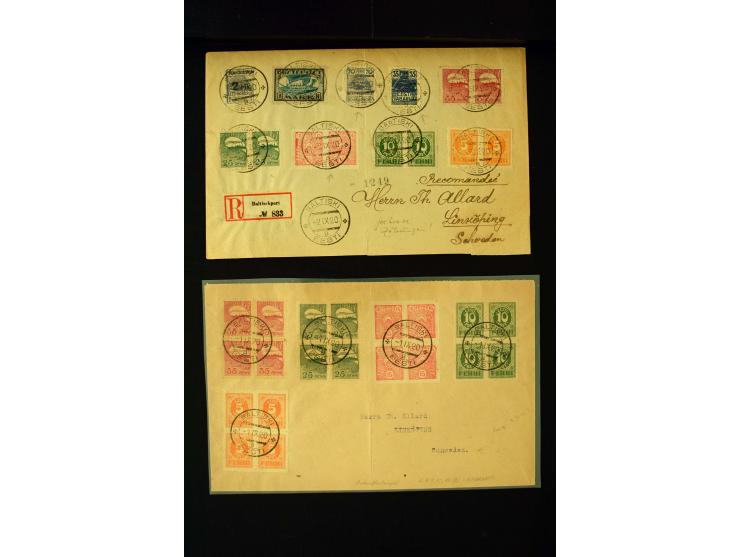 POSTMASTER-PERFORATIONS: 1919/21, interesting group of 17 cards and covers, mostly "BALTISKI" and "VILJANDI", mostly fine