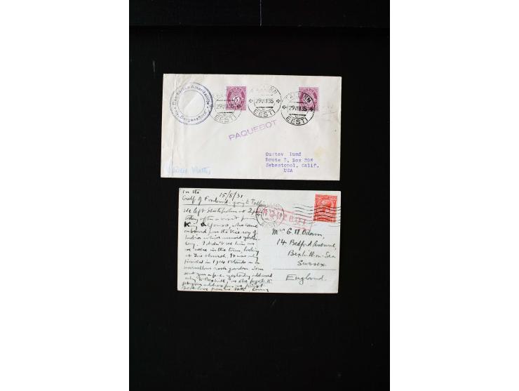 SHIPMAIL: 1928/35, interesting collection of 15 cards and covers, different cancellations like "PAQUEBOT" framend and unframe