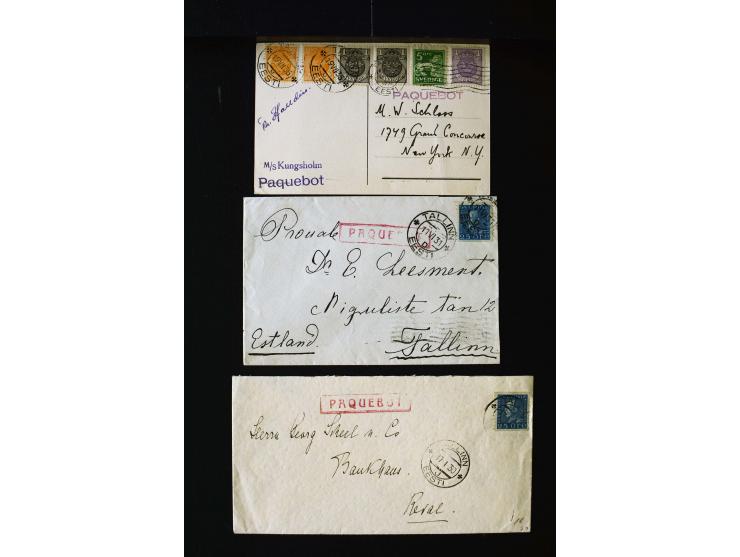 SHIPMAIL: 1928/35, interesting collection of 15 cards and covers, different cancellations like "PAQUEBOT" framend and unframe