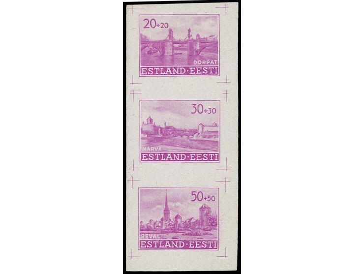 20-50 k. purple, right half of proof miniature sheet of the individual clichés on chalky paper, very rare, fine, signed Krisc