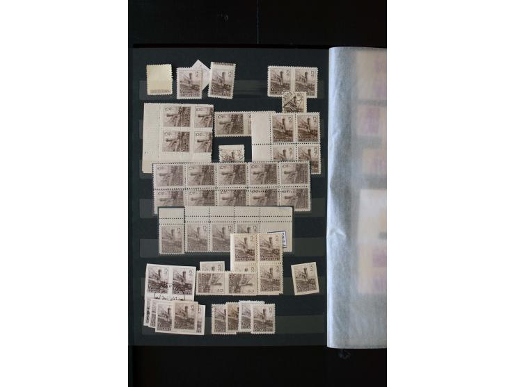 1941, very interesting lot ex Mi.-No. 4-9, containing misperforated, partially imperforated stamps, double prints, proofs, gu