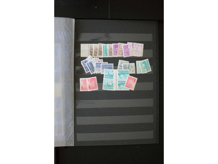 1941, very interesting lot ex Mi.-No. 4-9, containing misperforated, partially imperforated stamps, double prints, proofs, gu