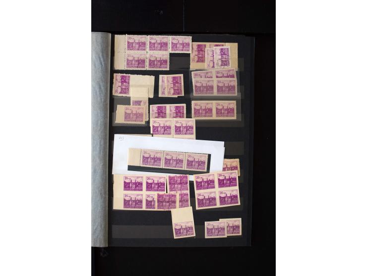 1941, very interesting lot ex Mi.-No. 4-9, containing misperforated, partially imperforated stamps, double prints, proofs, gu