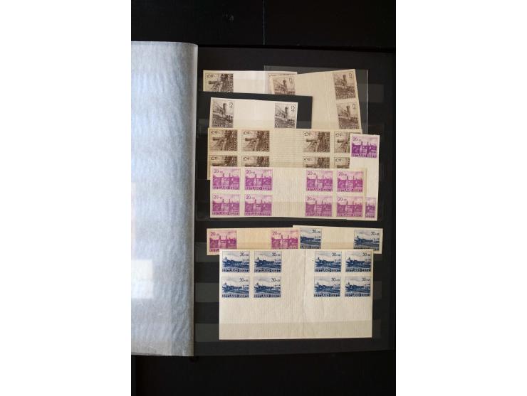 1941, very interesting lot ex Mi.-No. 4-9, containing misperforated, partially imperforated stamps, double prints, proofs, gu