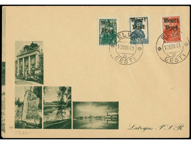 5-15 k. tied by cds. "ELVA 10 VIII 41" to uninscribed picture cover, fine, signed Krischke and certificate Löbbering BPP