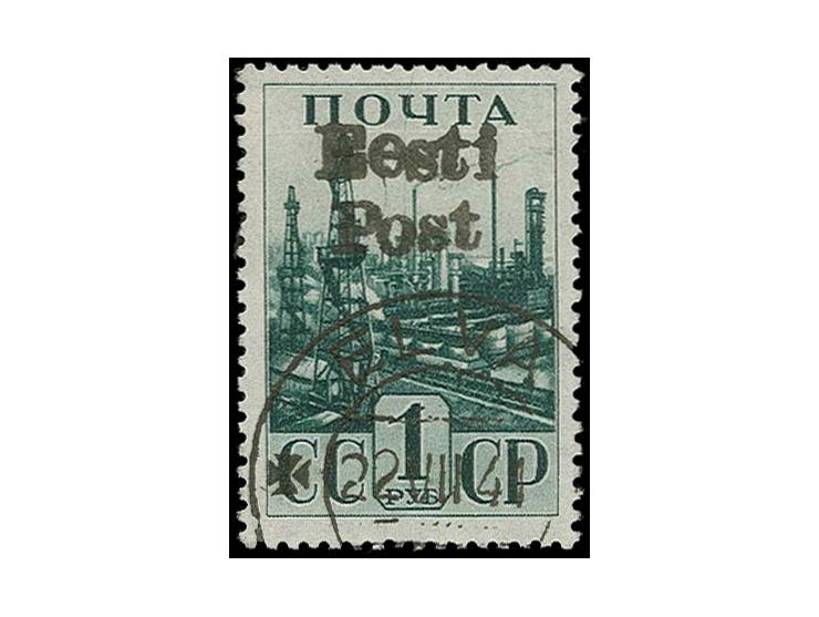 Oil derrick 1 rbl., used, fine, signed Dub and Keiler and certificate Löbbering BPP