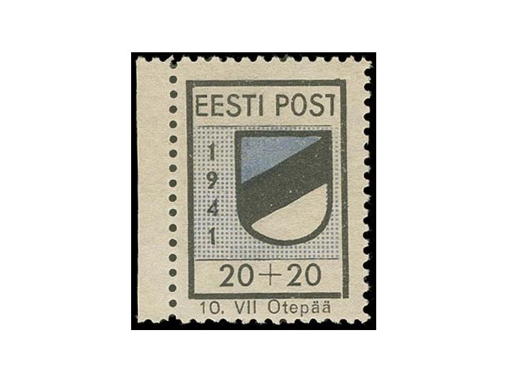 20 k. with right sheet margin, with plate flaw "T of POST without right part of horizontal bar", mint never hinged, fine, sig