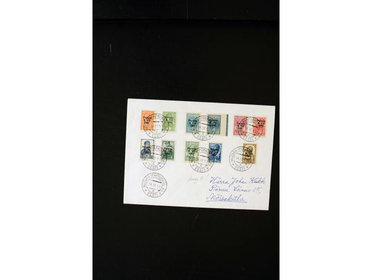 1941, interesting mostly mint never hinged and unused lot containing better items like Mi.-No. 3BIII, 8-9III and some multipl