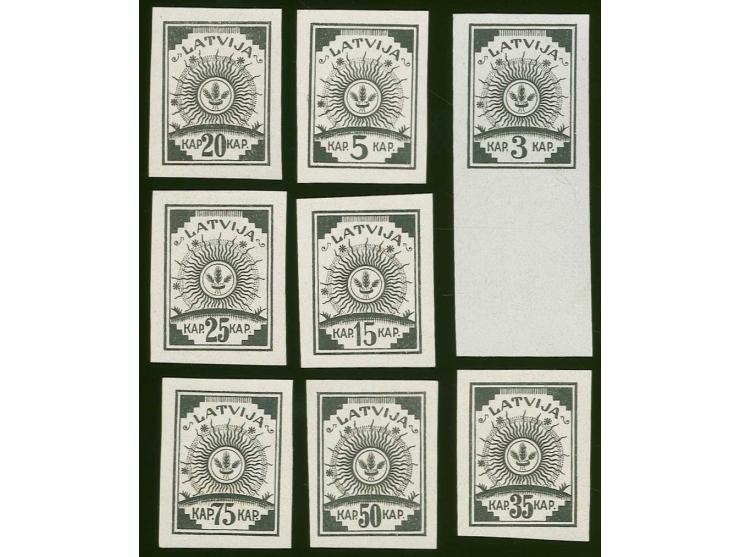 3-5 and 15-75 k. black on chalky paper, without gum, fine