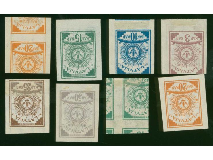 3, 10-20 and 35-75 k. each printed on both sides on honeycomb watermarked paper, without gum, fine