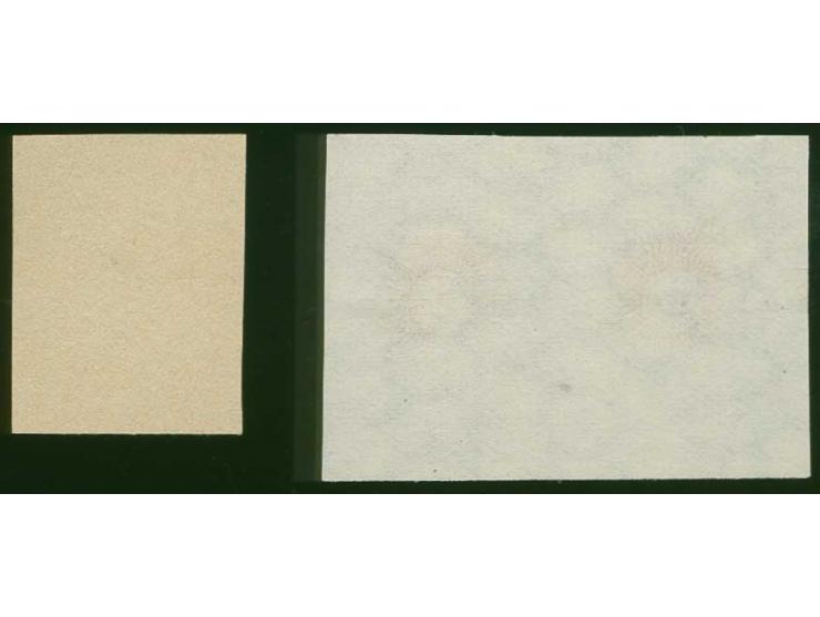 75 k. center only, horizontal pair with clear double print on honeycomb watermarked paper and single stamp with center only o