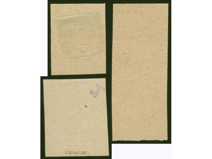Unissued 40 k., three singles on ordinary paper, without gum, one signed Hofmann BPP, fine