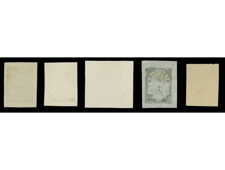 1919, Issue for North-Latvia, 10 k., 5 proofs, one machine-printed and four hand-printed on different papers, scarce, fine