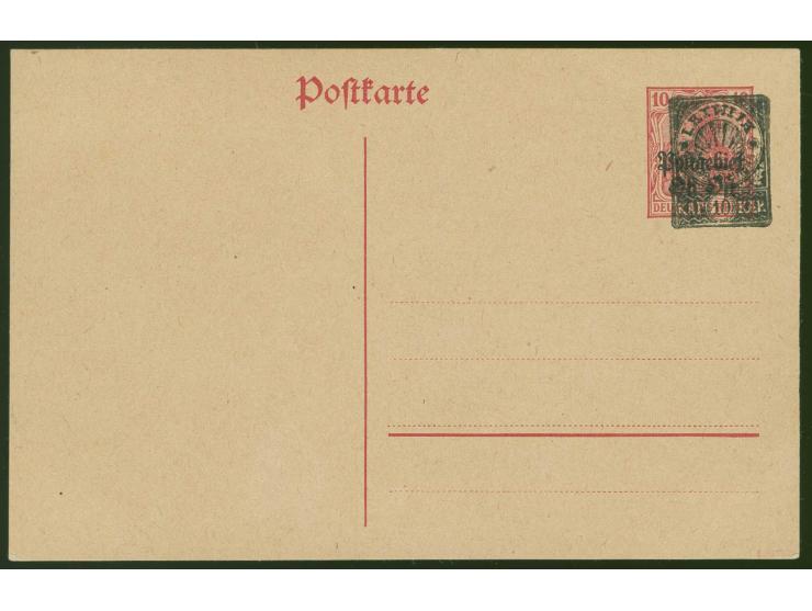 1919, Issue for North-Latvia, 10 k. on Ober-Ost postal stationery 10 Pfg., unused, scarce, fine