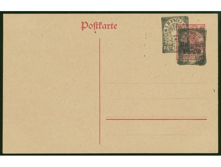 1919, Issue for North-Latvia, 10 k. triple-print on Ober-Ost postal stationery 10 Pfg., unused, scarce, fine