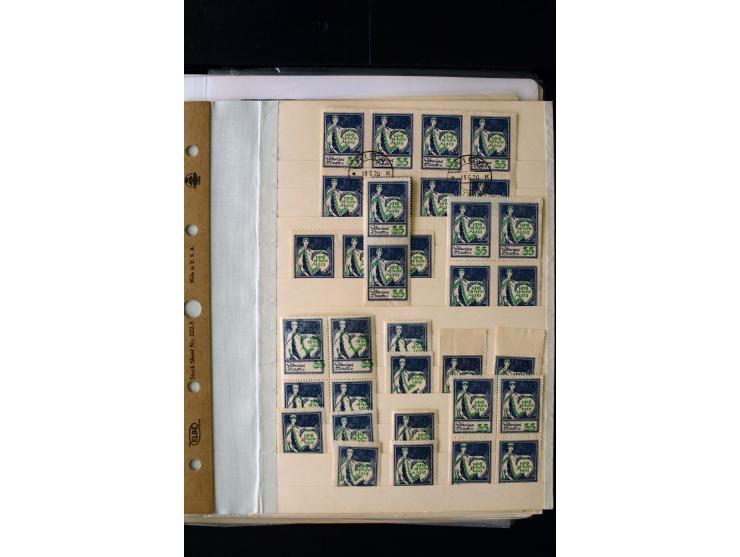 1919, 1st Anniversary of Independence 10 k. - 1 r., unused and used collection containing many plate flaws, perforation varie