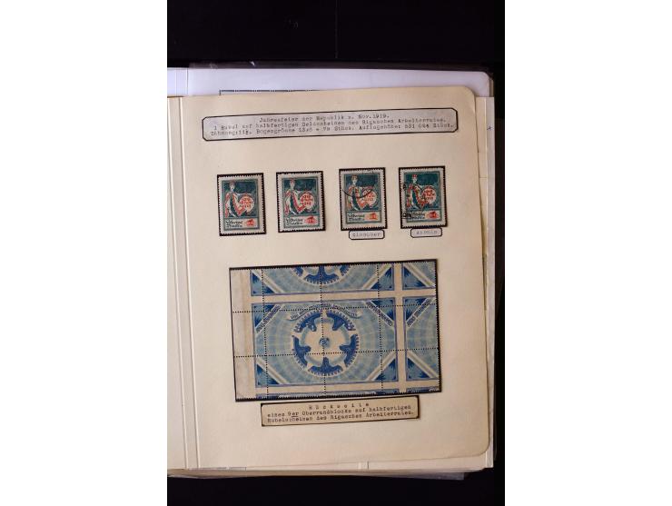 1919, 1st Anniversary of Independence 10 k. - 1 r., unused and used collection containing many plate flaws, perforation varie