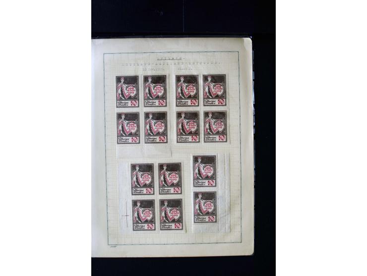 1919, 1st Anniversary of Independence 10 k. - 1 r., unused and used collection containing many plate flaws, perforation varie