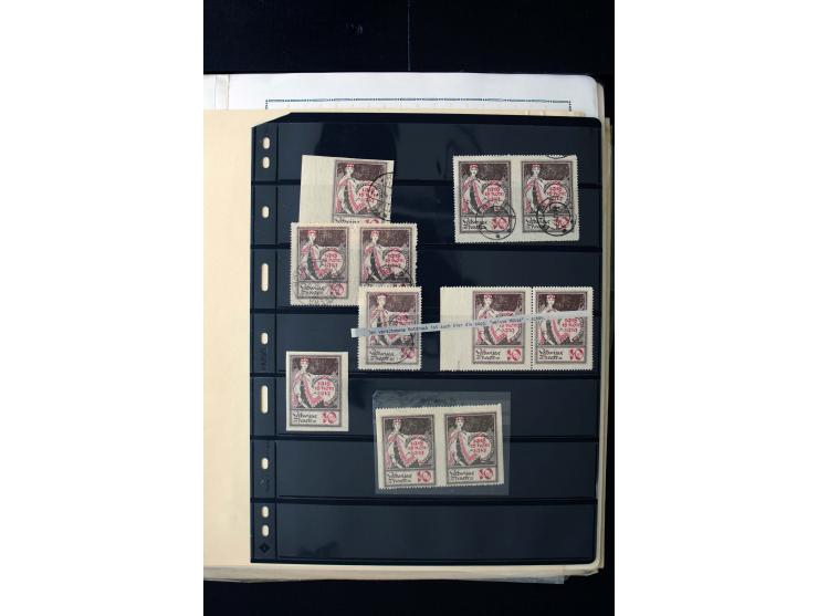 1919, 1st Anniversary of Independence 10 k. - 1 r., unused and used collection containing many plate flaws, perforation varie