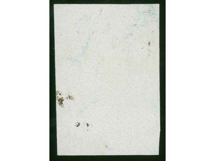 1919, Liberation of Courland 1 rbl. green frame / brown background on white chalky paper, from the lower left sheet corner, w