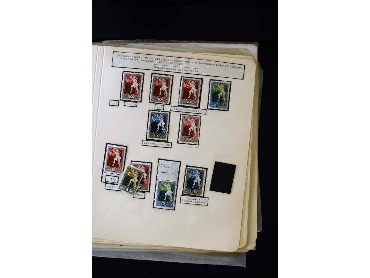 1919, Liberation of Courland, unused and used collection containing many varieties like offsets, partially imperforated stamp