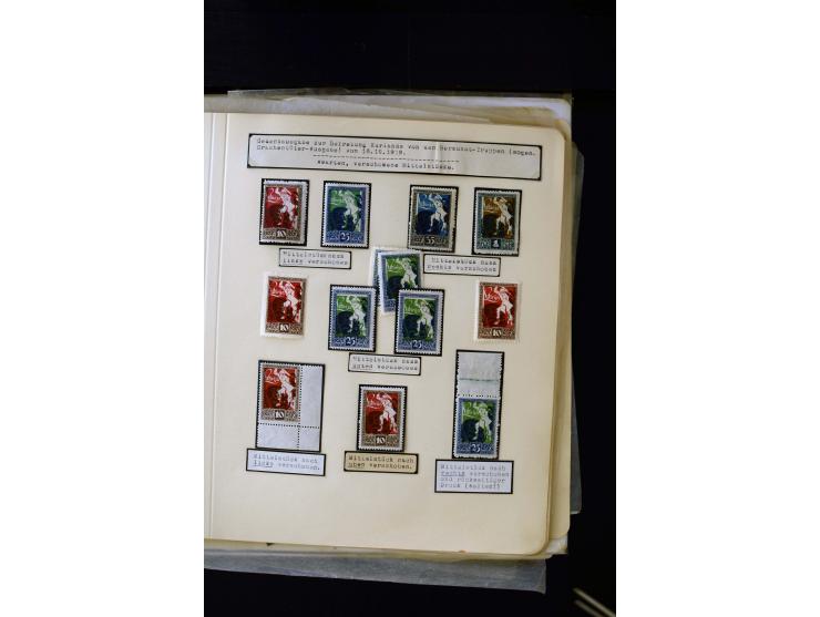 1919, Liberation of Courland, unused and used collection containing many varieties like offsets, partially imperforated stamp