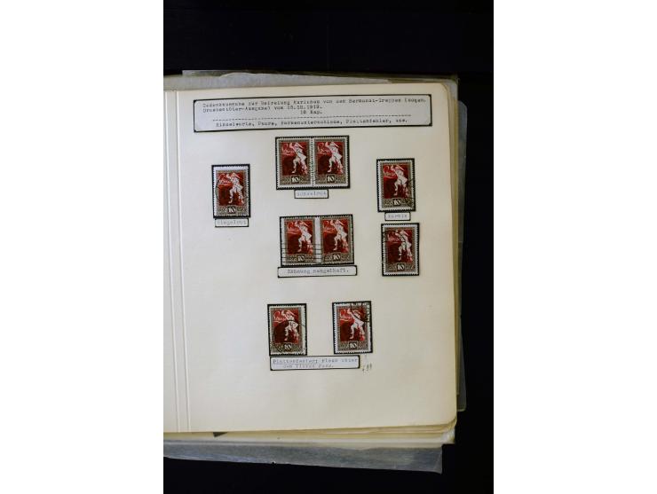 1919, Liberation of Courland, unused and used collection containing many varieties like offsets, partially imperforated stamp