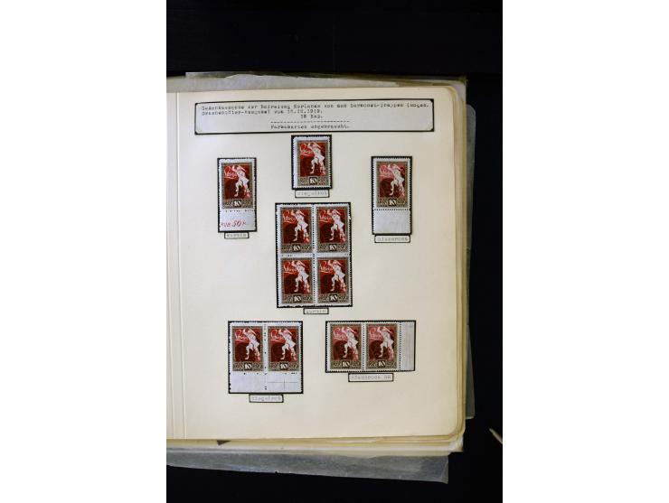 1919, Liberation of Courland, unused and used collection containing many varieties like offsets, partially imperforated stamp