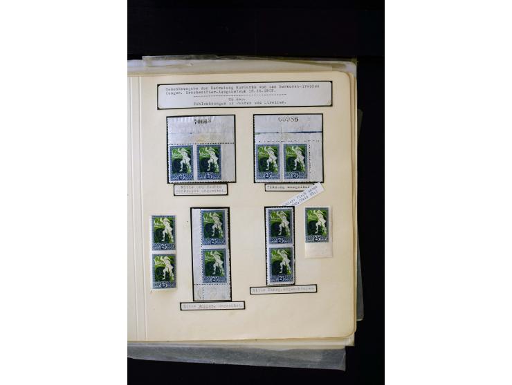 1919, Liberation of Courland, unused and used collection containing many varieties like offsets, partially imperforated stamp