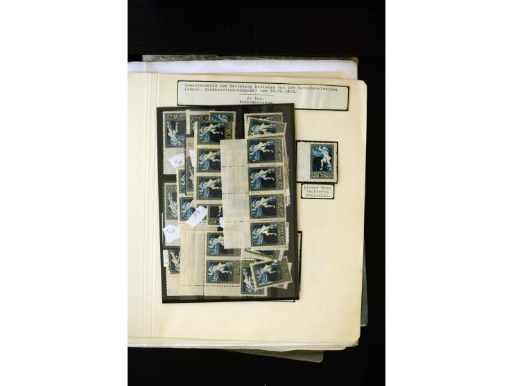 1919, Liberation of Courland, unused and used collection containing many varieties like offsets, partially imperforated stamp