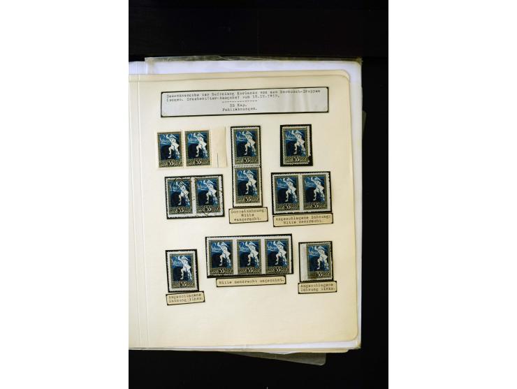 1919, Liberation of Courland, unused and used collection containing many varieties like offsets, partially imperforated stamp