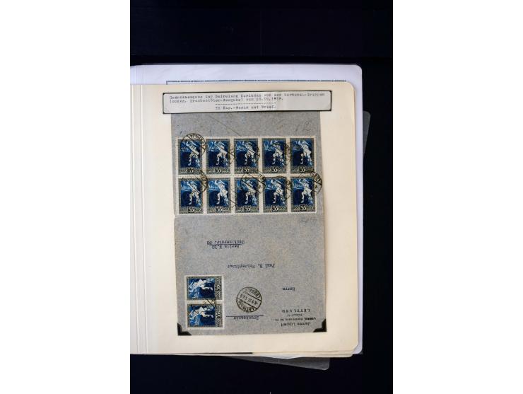 1919, Liberation of Courland, unused and used collection containing many varieties like offsets, partially imperforated stamp