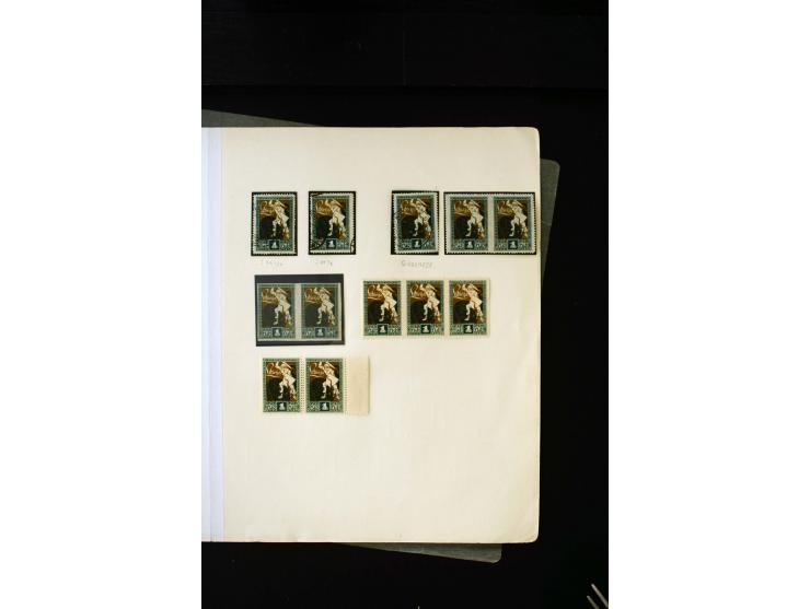 1919, Liberation of Courland, unused and used collection containing many varieties like offsets, partially imperforated stamp