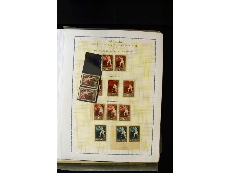 1919, Liberation of Courland, unused and used collection containing many varieties like offsets, partially imperforated stamp