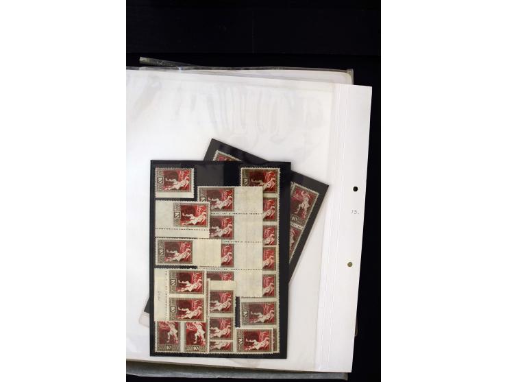 1919, Liberation of Courland, unused and used collection containing many varieties like offsets, partially imperforated stamp