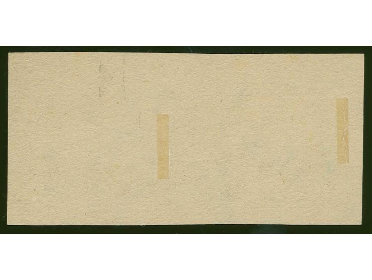1920, Liberation of Latgale 50 k. and 1 rbl., only center in black as vertical gutter pair on ordinary paper, unused without 