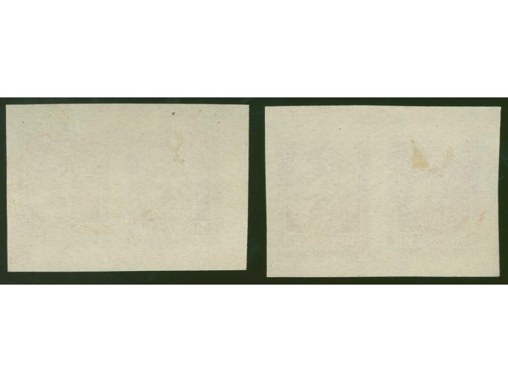 1920, First Constitution Assembly 50 k. red and light-red, each as horizontal pair on white smooth paper, without gum, fine, 