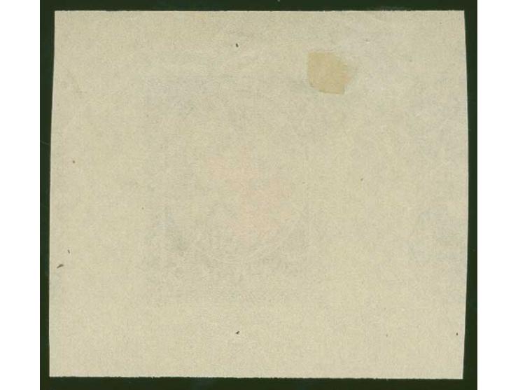 1920, First Constitution Assembly 3 rbl., proof in grey/red-brown with red-brown security pattern, showing to the right part 