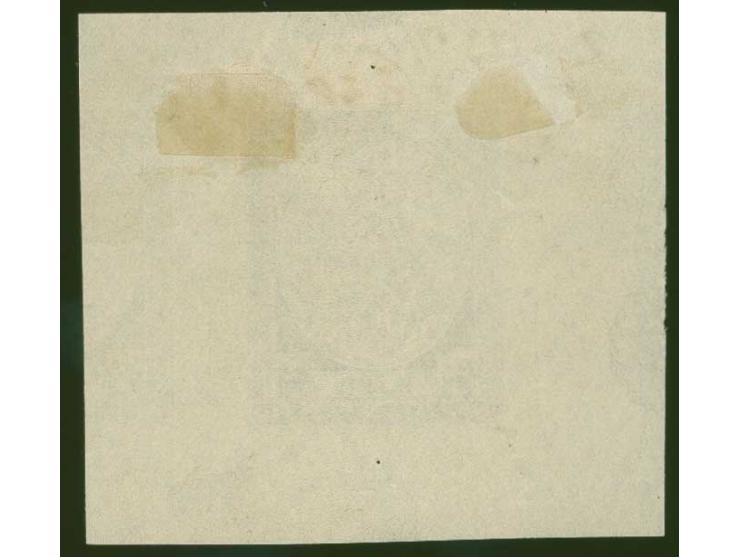 1920, First Constitution Assembly 3 rbl., proof in red-brown/grey with grey security pattern, showing to the right part of th