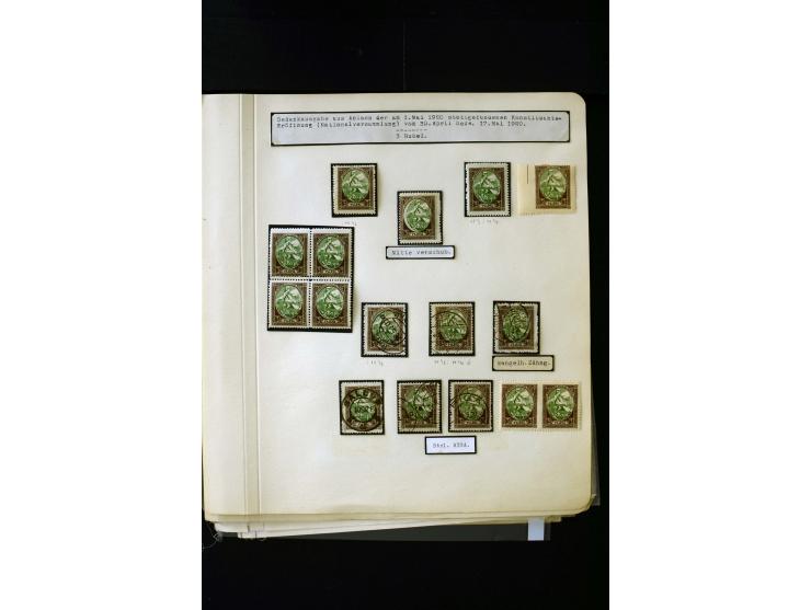1920, Liberation of Letgale and First Constitution Assembly, interesting unused and used collection containing many multiples