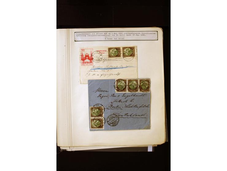 1920, Liberation of Letgale and First Constitution Assembly, interesting unused and used collection containing many multiples