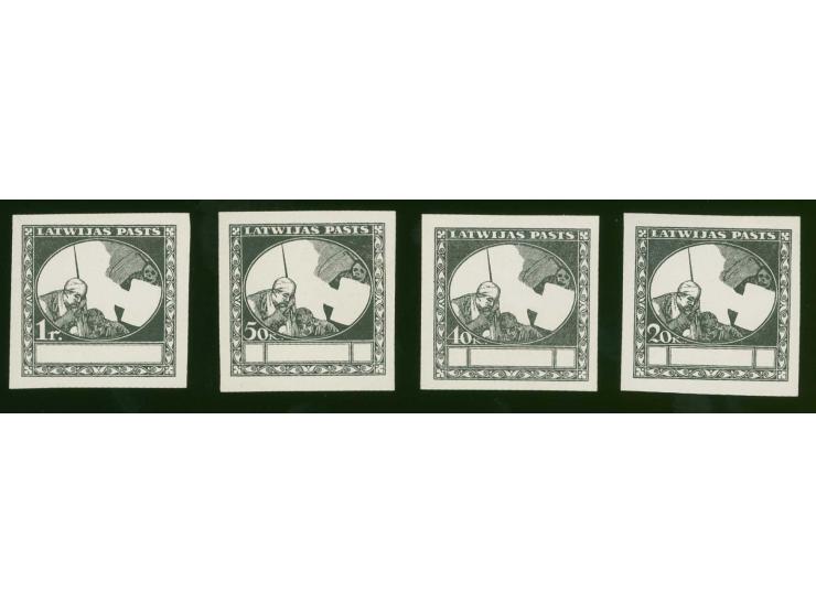 1920, Red Cross 20 k.-1 rbl., black on chalky paper, frame only, without gum, scarce, fine