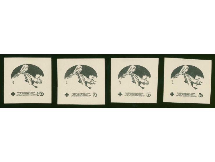 1920, Red Cross 20 k.-1 rbl., black on chalky paper, center only, without gum, scarce, fine
