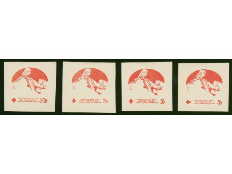 1920, Red Cross 20 k.-1 rbl., red on chalky paper, center only, without gum, scarce, fine