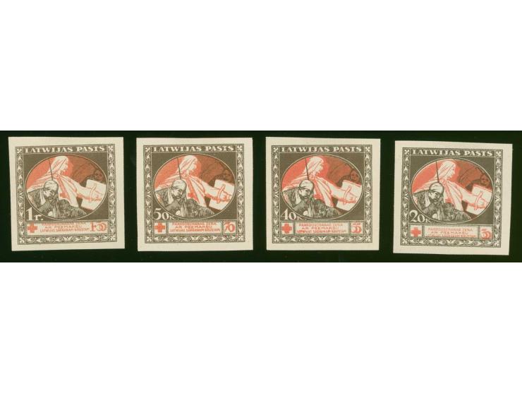 1920, Red Cross 20 k.-1 rbl. brown/red on chalky paper, without gum, scarce, fine